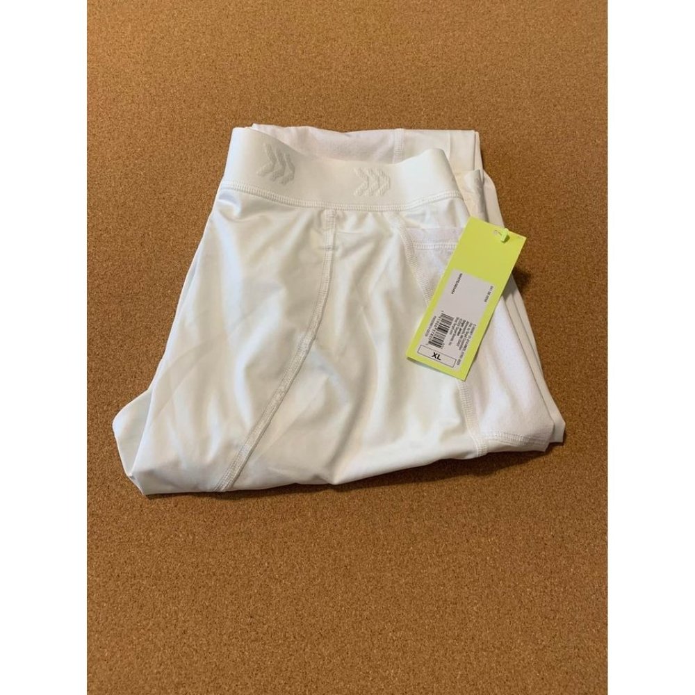 Men's Thermal Fitted Base Layer Tights White XL Stretch Clothing